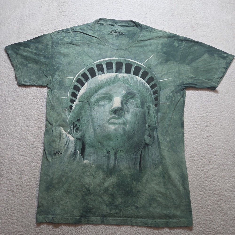 The‎ Mountain Statue of Liberty Green Tye-Dye T-Shirt-Men's Large
